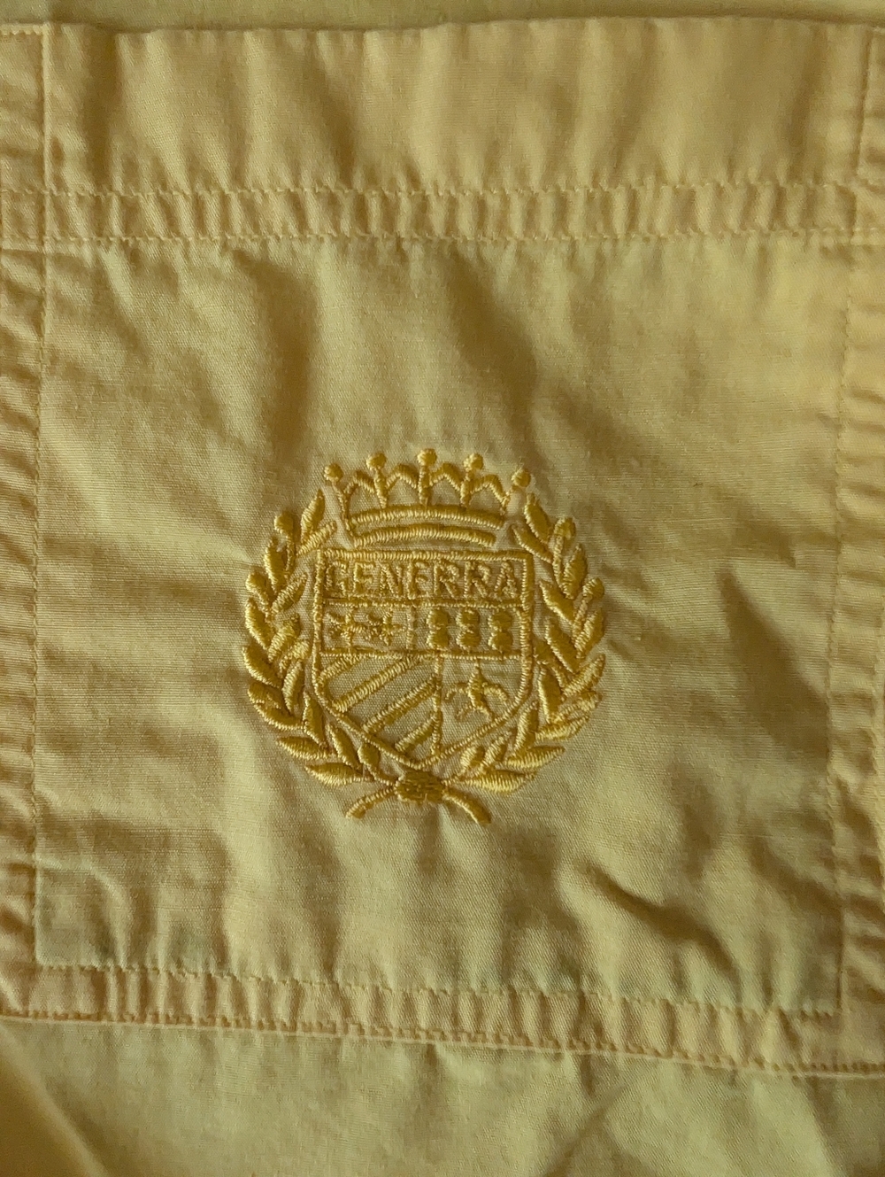 Vintage GENERRA Yellow Oxford Button Down Shirt Cotton Embroidered Crest Medium image 8